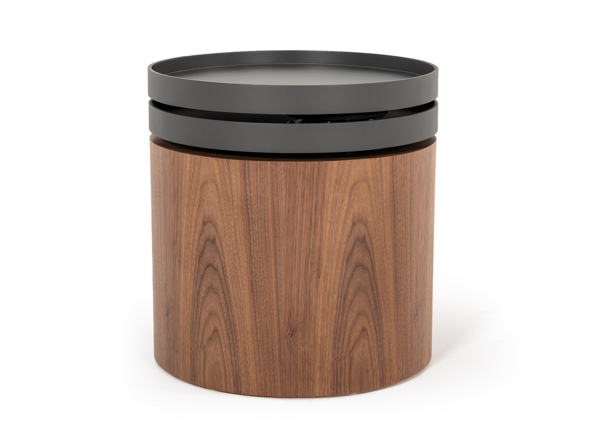 Bascom Modern Walnut End Table W/ Swivel Top