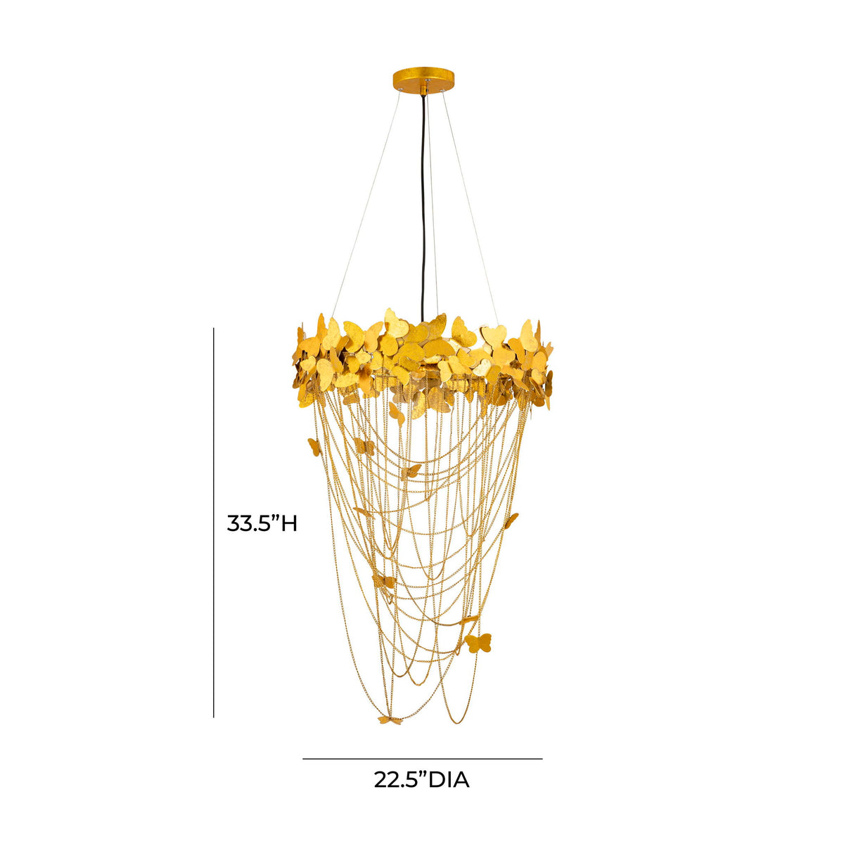 Butterfly - Chandelier - Gold