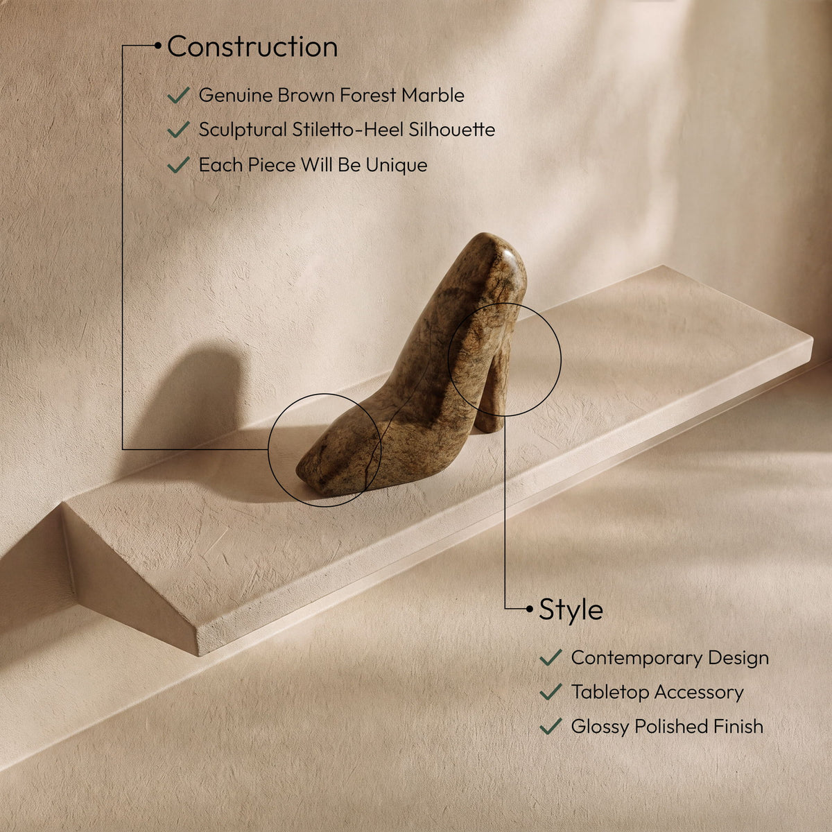 Meryl - Genuine Marble Tabletop Object