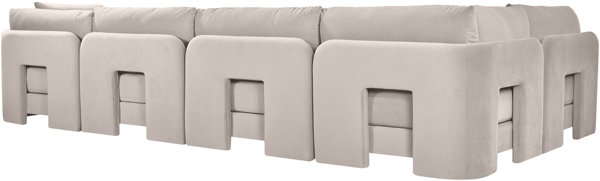 Hammond - Velvet Performance Fabric Upholstered 5 Piece L-Shaped Sectional