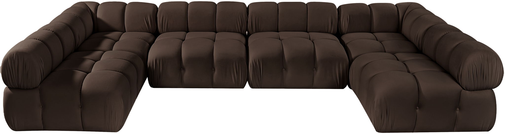 Orin - U-Shaped Velvet 6 Piece Modular Sectional