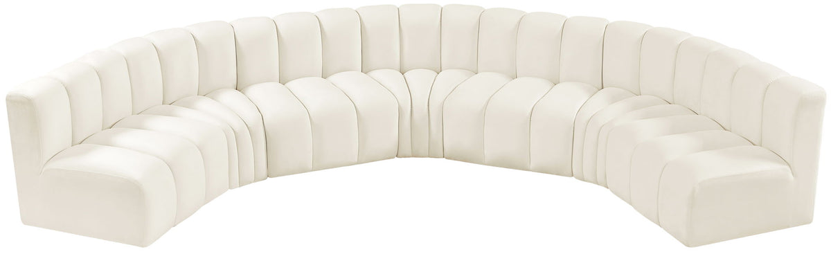 Arc - Velvet 7 Piece U-Shaped Modular Sofa