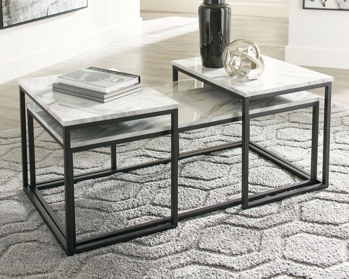 Donnesta - Occasional Table Set (Set of 3) - Gray / Black