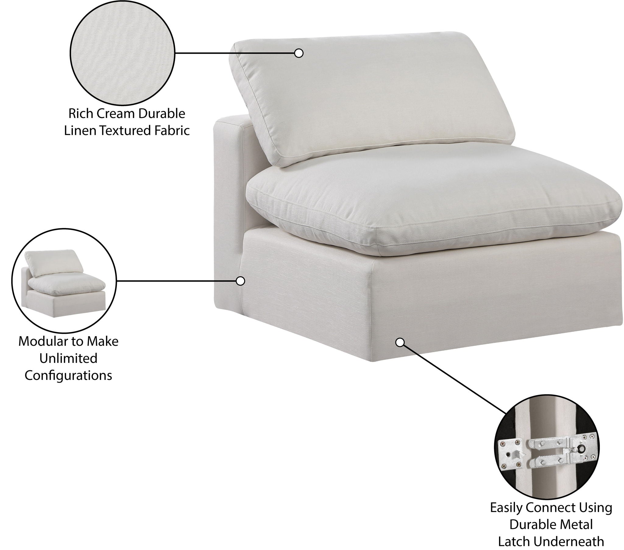 Comfy - Linen Armless Chair