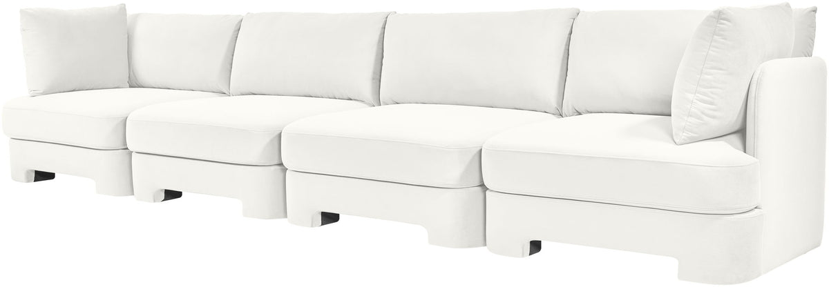 Hammond - Velvet Performance Fabric Upholstered 4 Piece Sofa
