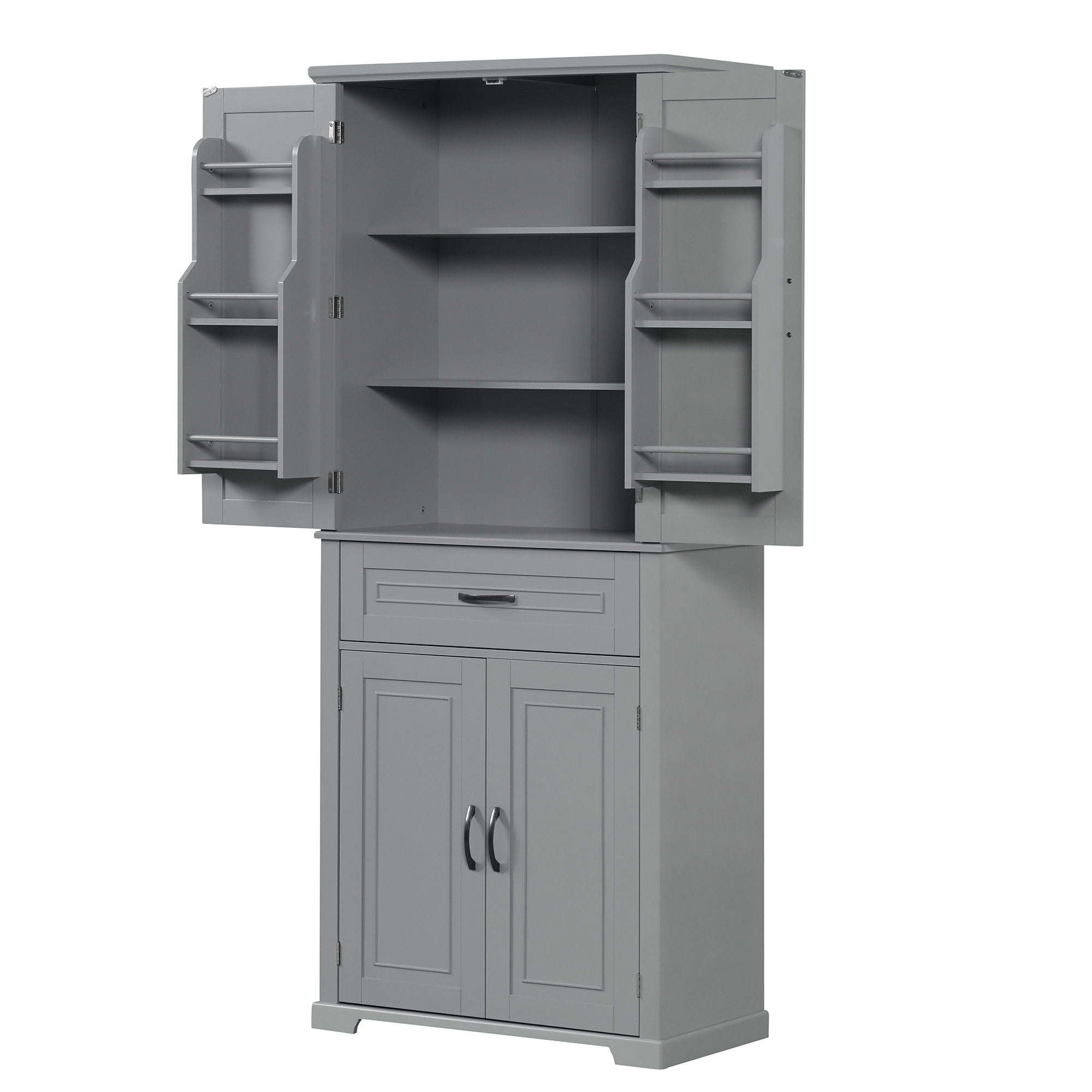Bathroom Storage Cabinet With Doors And Drawer, Adjustable Shelf