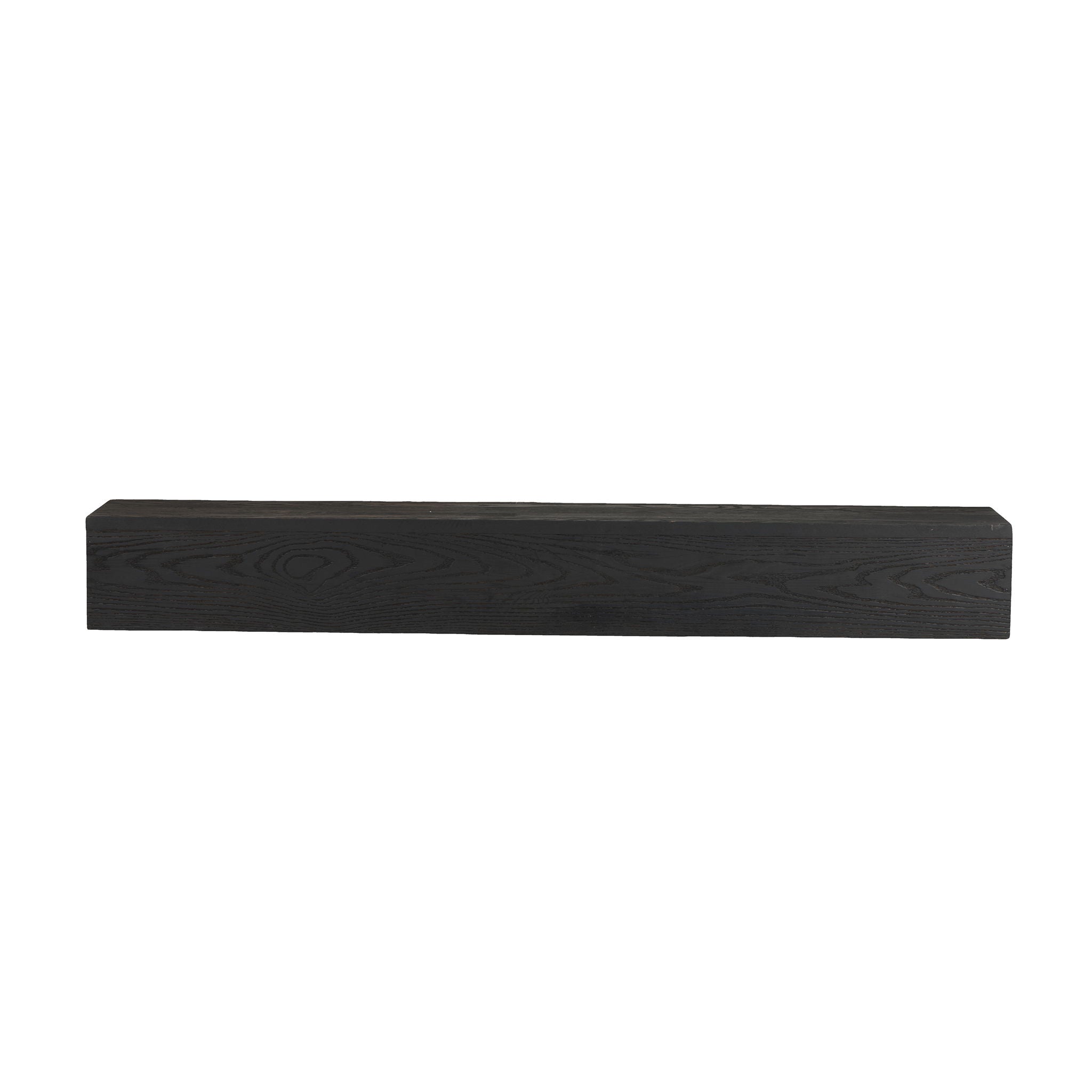 48'' Embossed Fireplace Mante, Wall Mounted Floating Shelf - Black