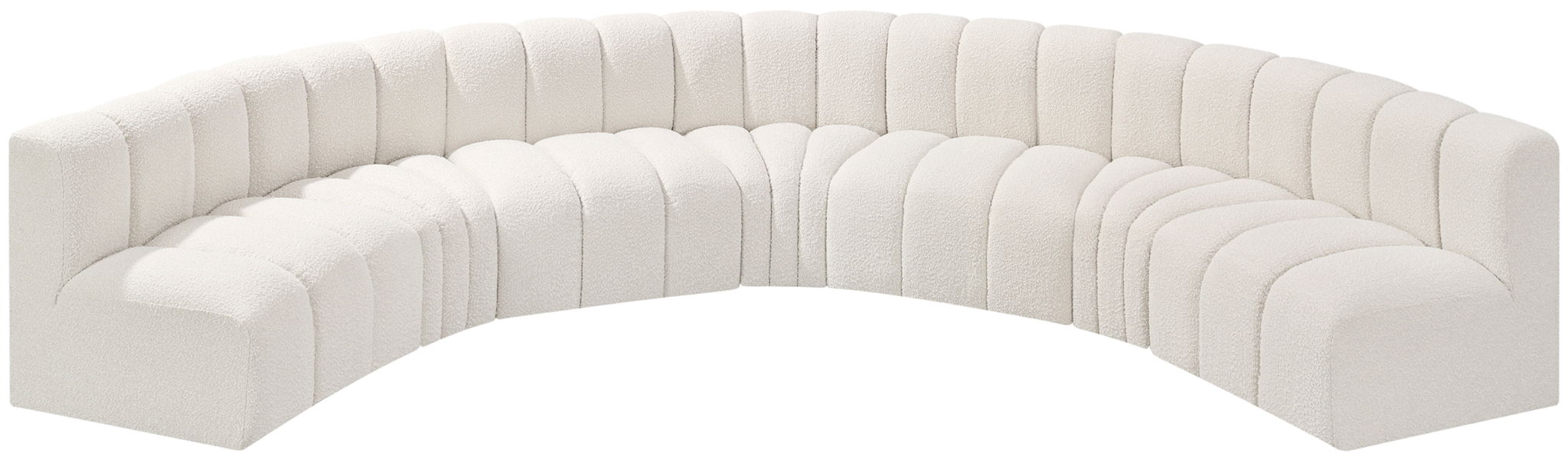 Arc - Boucle Fabric 7 Piece U-Shaped Modular Sofa