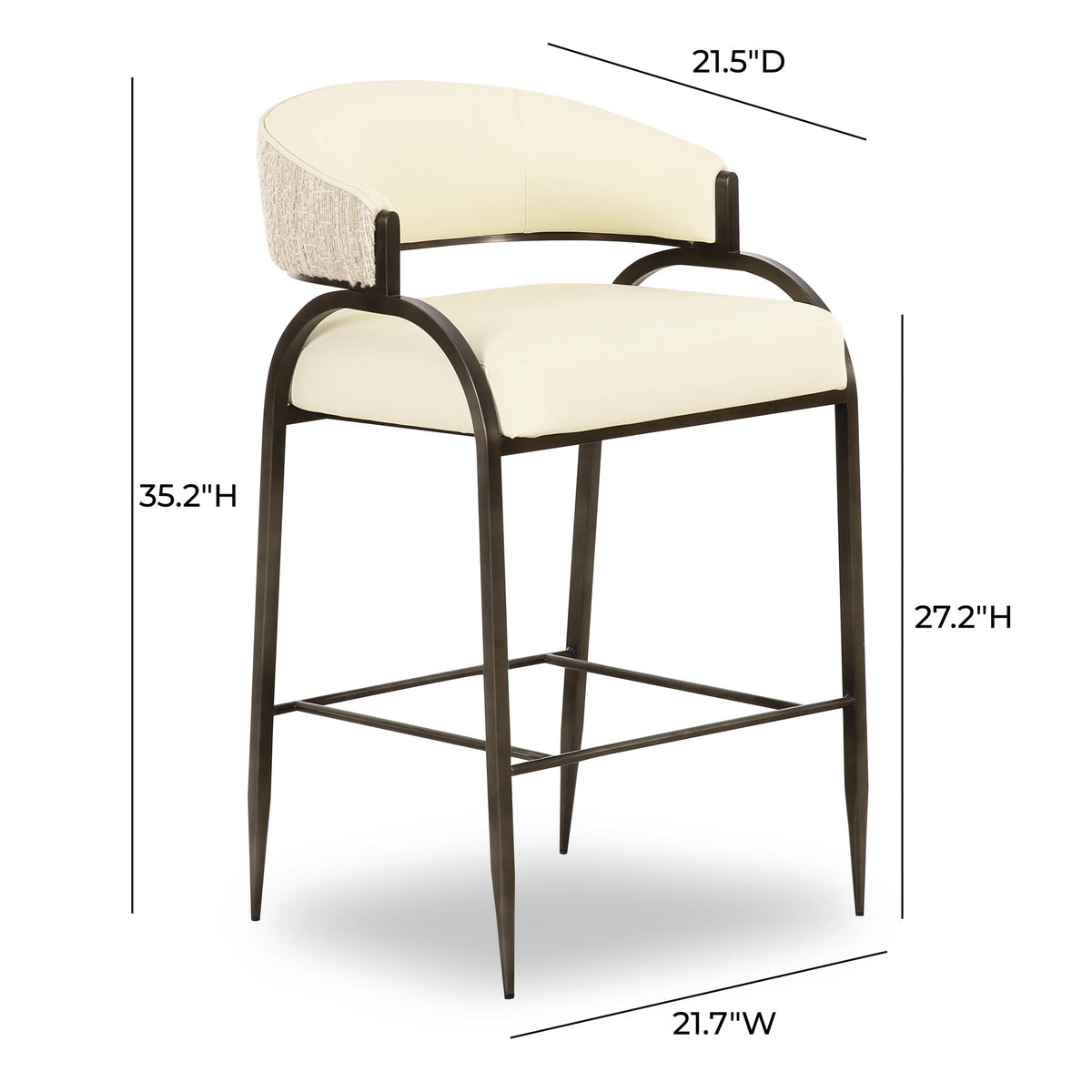 Tatum - Vegan Leather 2-Tone Counter Stool