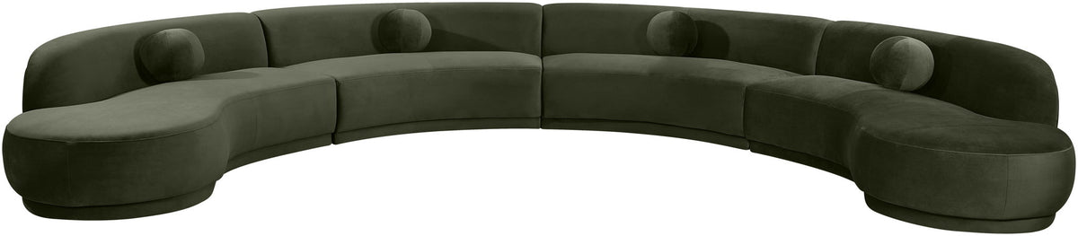 Avra - 189" Velvet Performance Fabric Upholstered Sectional