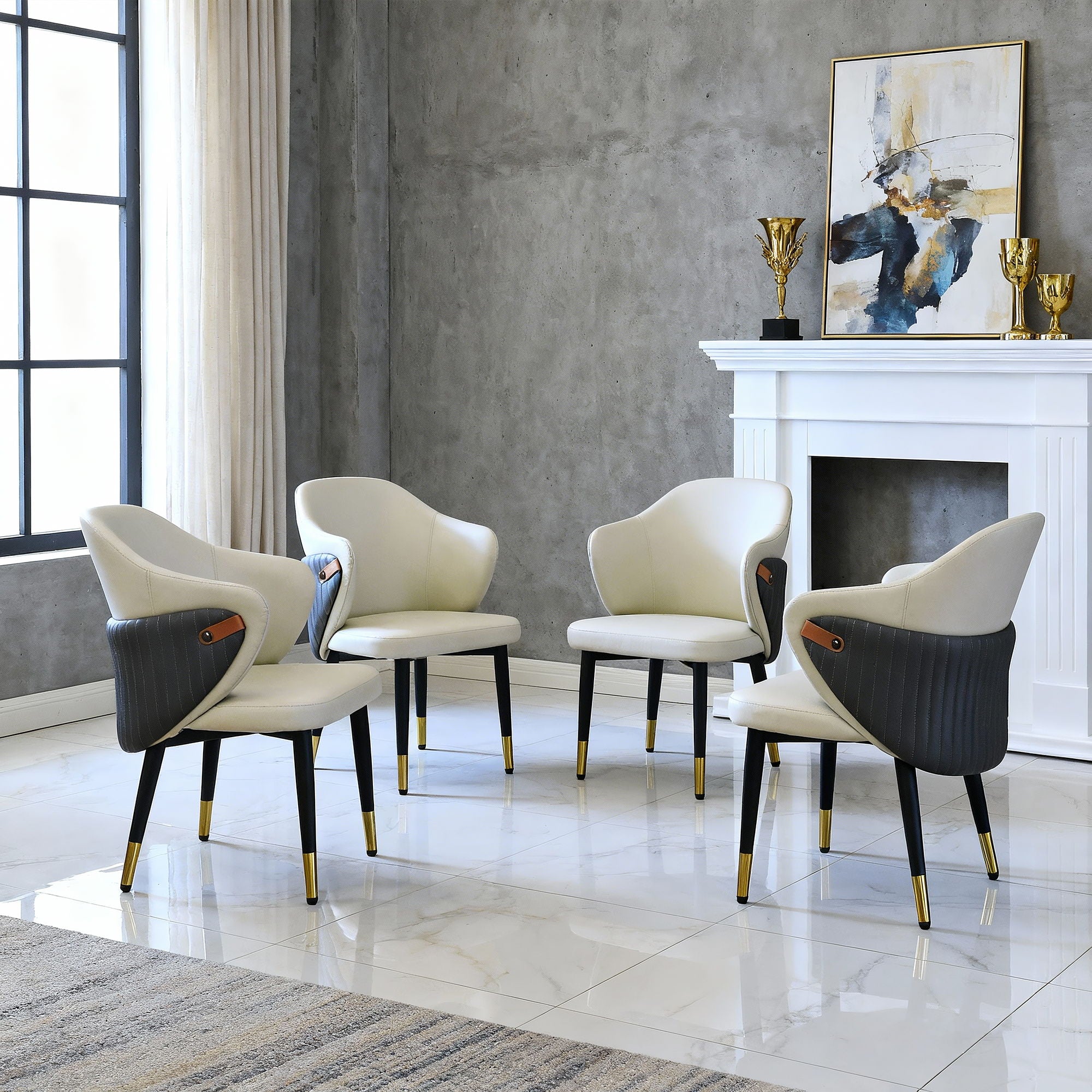 Dining Chairs Ergonomic (Set of 2) - Beige