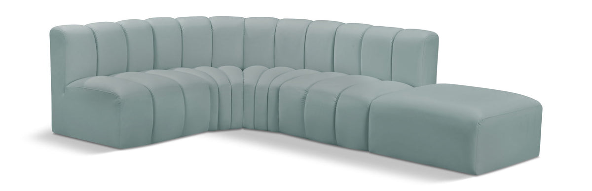 Arc - Faux Leather 5 Piece Corner Modular Sofa