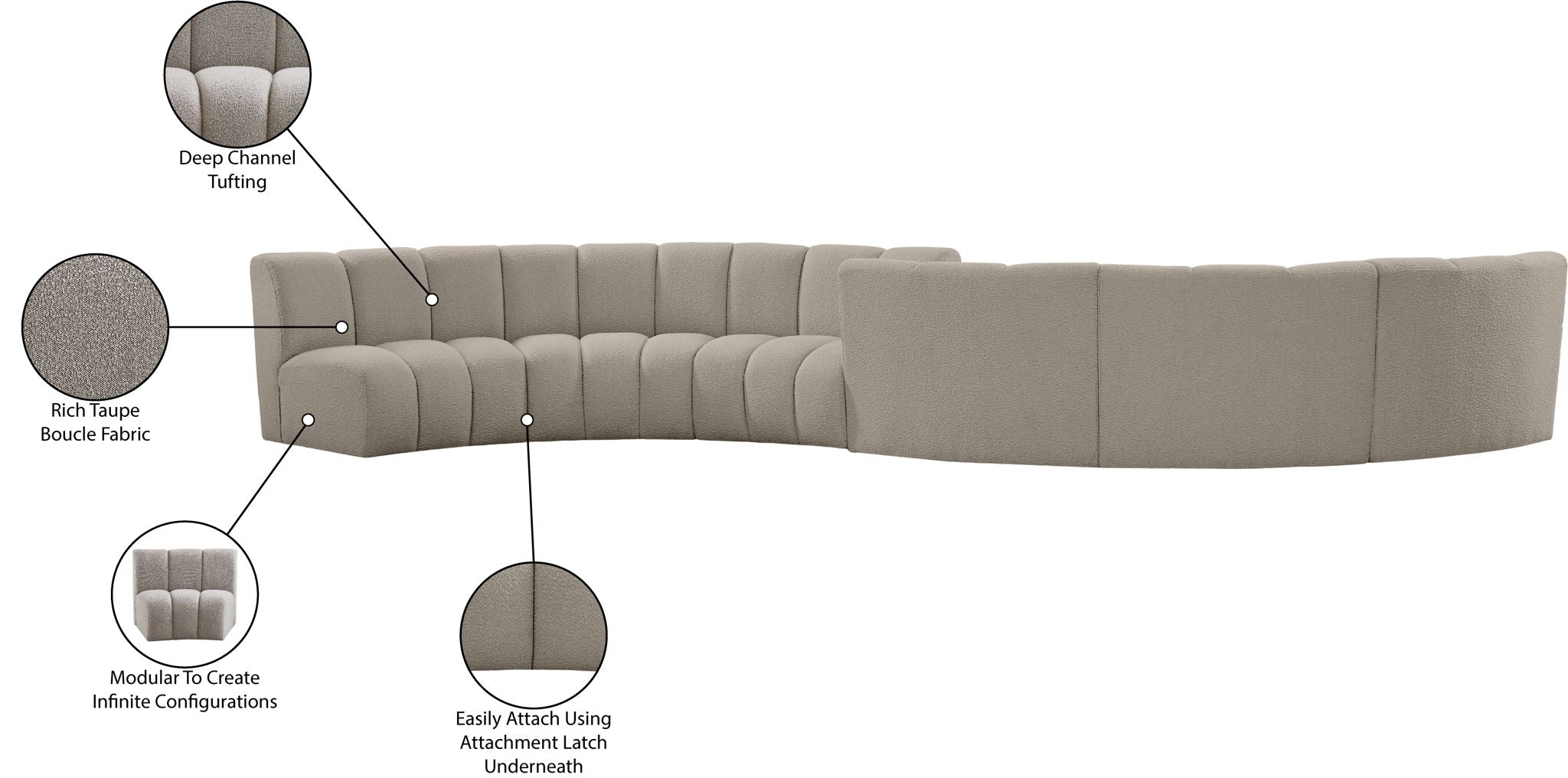 Infinity - 6 Piece Boucle Modular Sectional