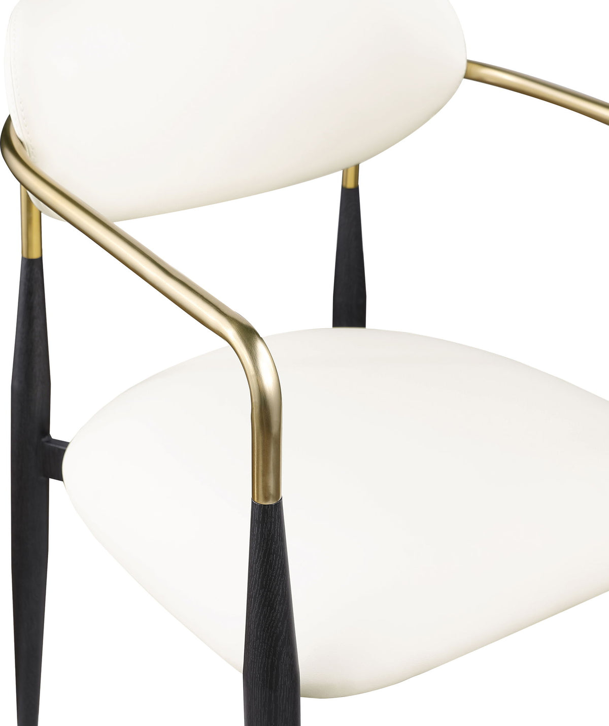 Ronda - Vegan Leather Upholstered Dining Arm Chair - Black Legs
