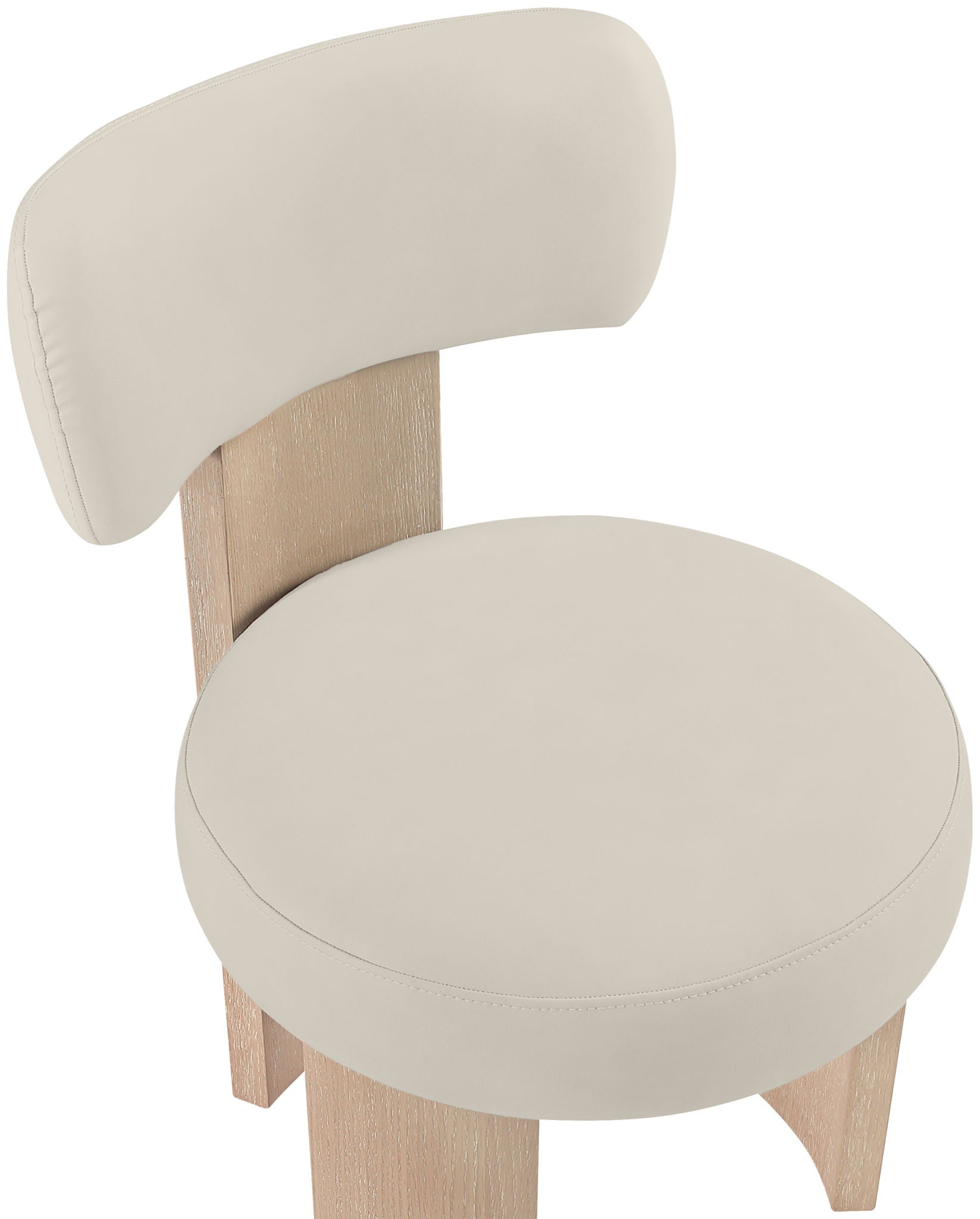 Atelier - Vegan Leather Upholstered Dining Chair (Set of 2) - Taupe / Painted Natural