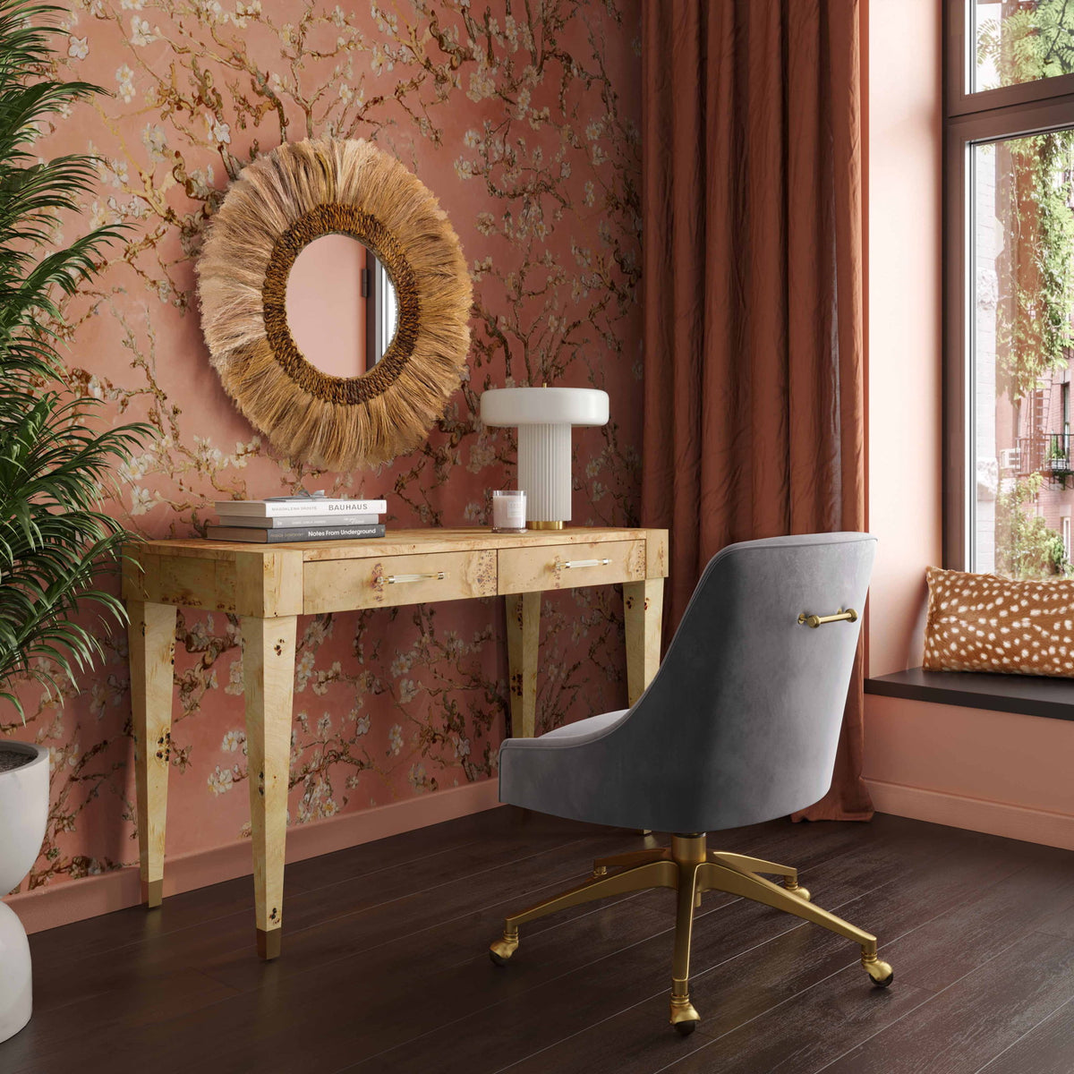 Brandyss - Work Desk - Natural Burl