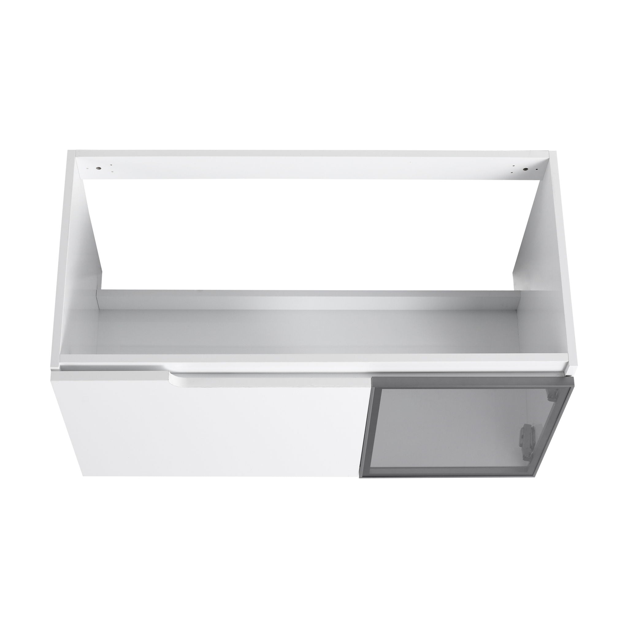 36" (35 1 / 4") Wall Mounted Bathroom Vanity, Cabinet With Half Door (Excluding Sink) - Glossy White
