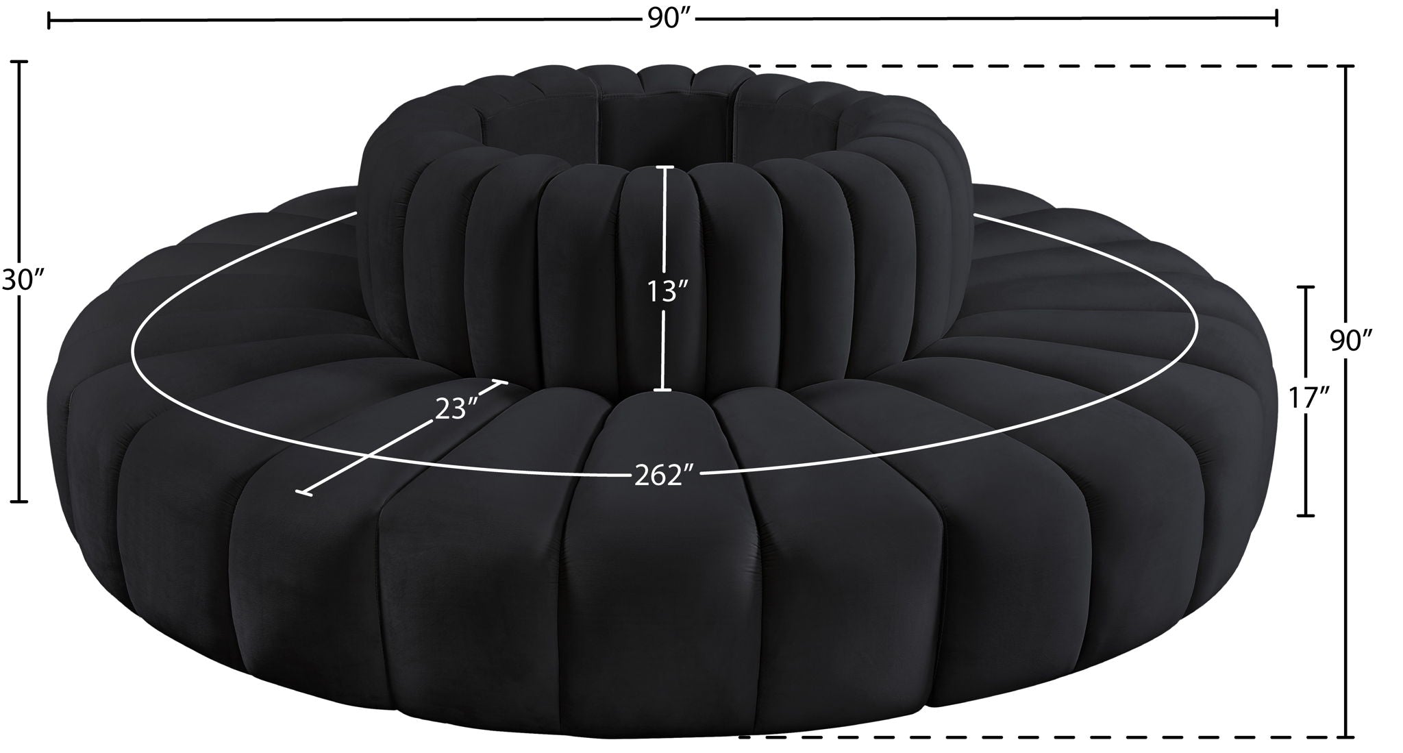 Arc - Velvet 8 Piece Round Modular Sofa