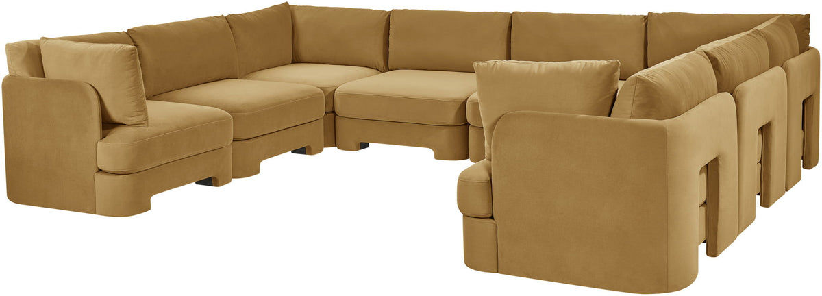 Hammond - Velvet Performance Fabric Upholstered 8 Piece U-Shaped Sectional
