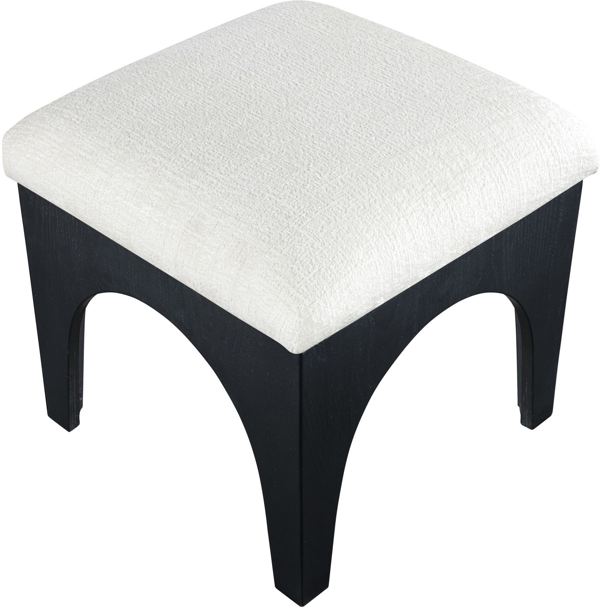 Lawson - Chenille Fabric Ottoman - Black Base