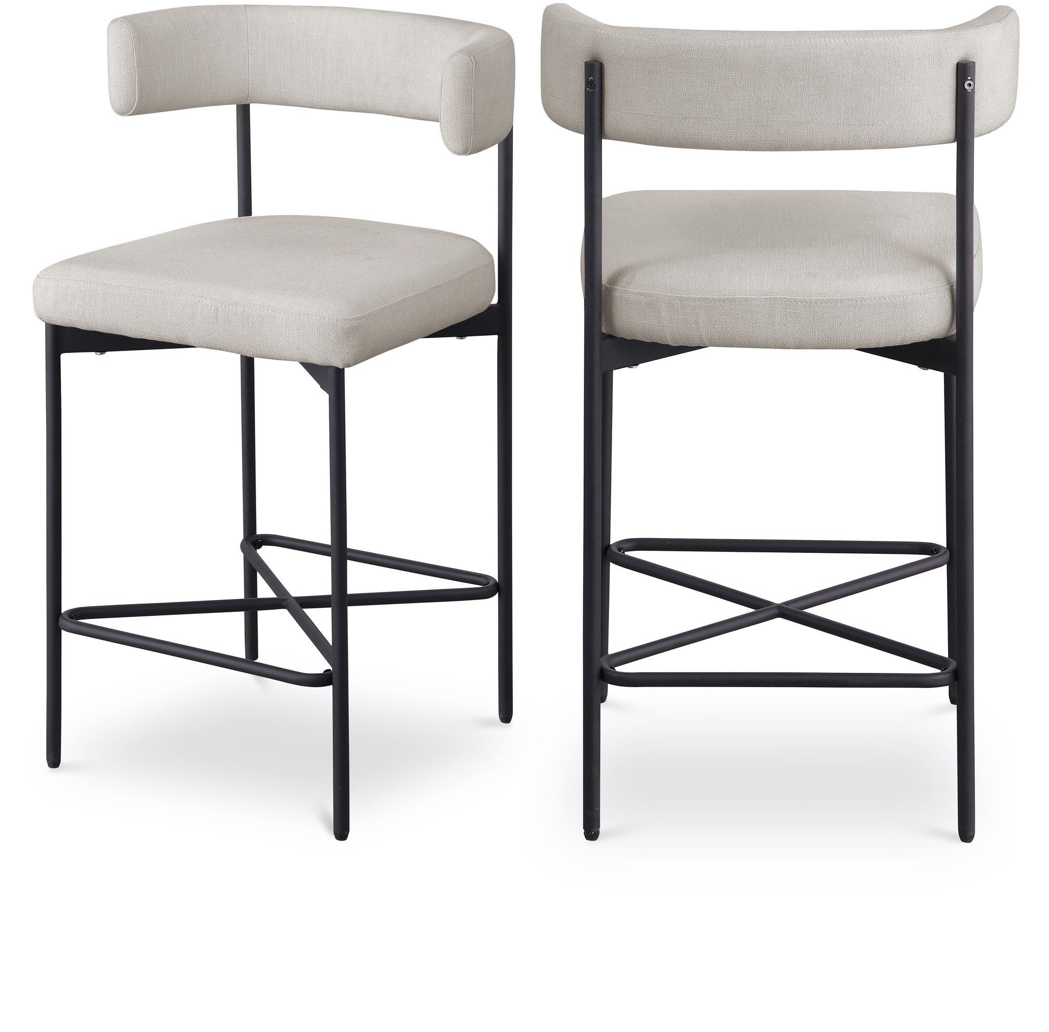 Rivage - Durable Stool With Black Frame (Set of 2)