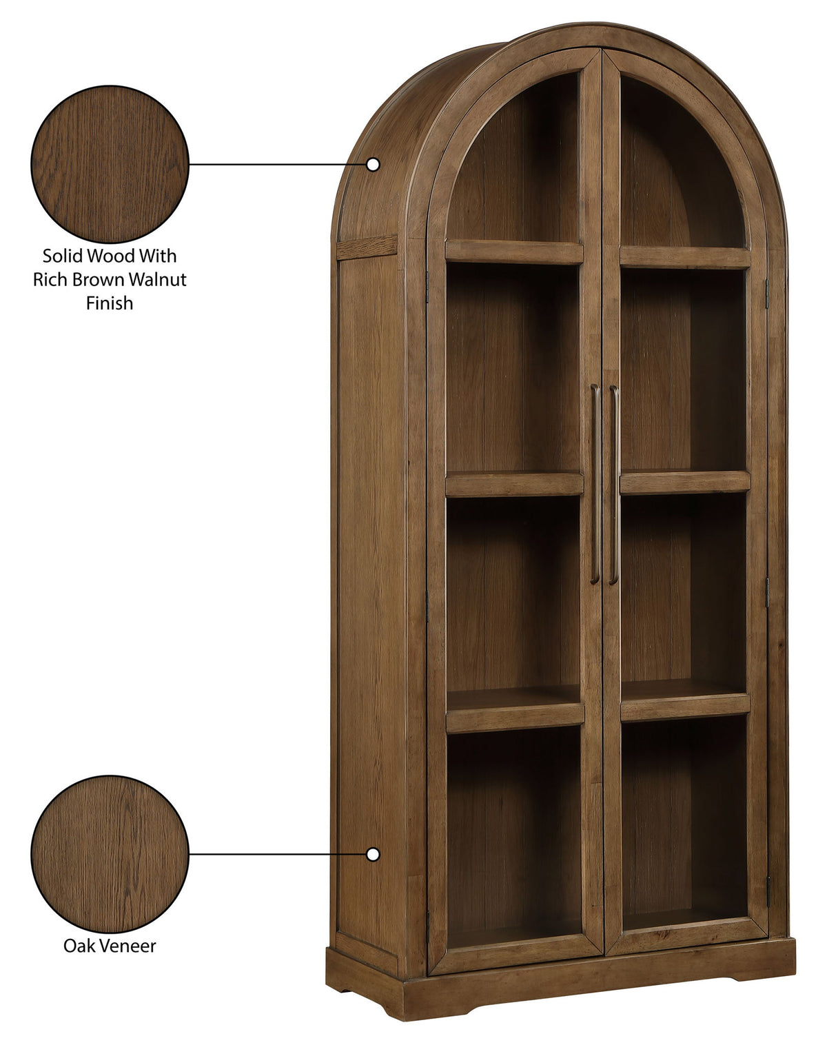 Corva - Solid Wood, Oak Veneer And Stainless Steel Storage Cabinet
