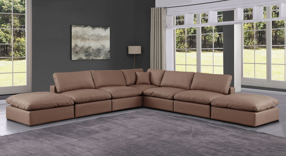 Comfy - 7 Piece Faux Leather Modular Corner Sectional