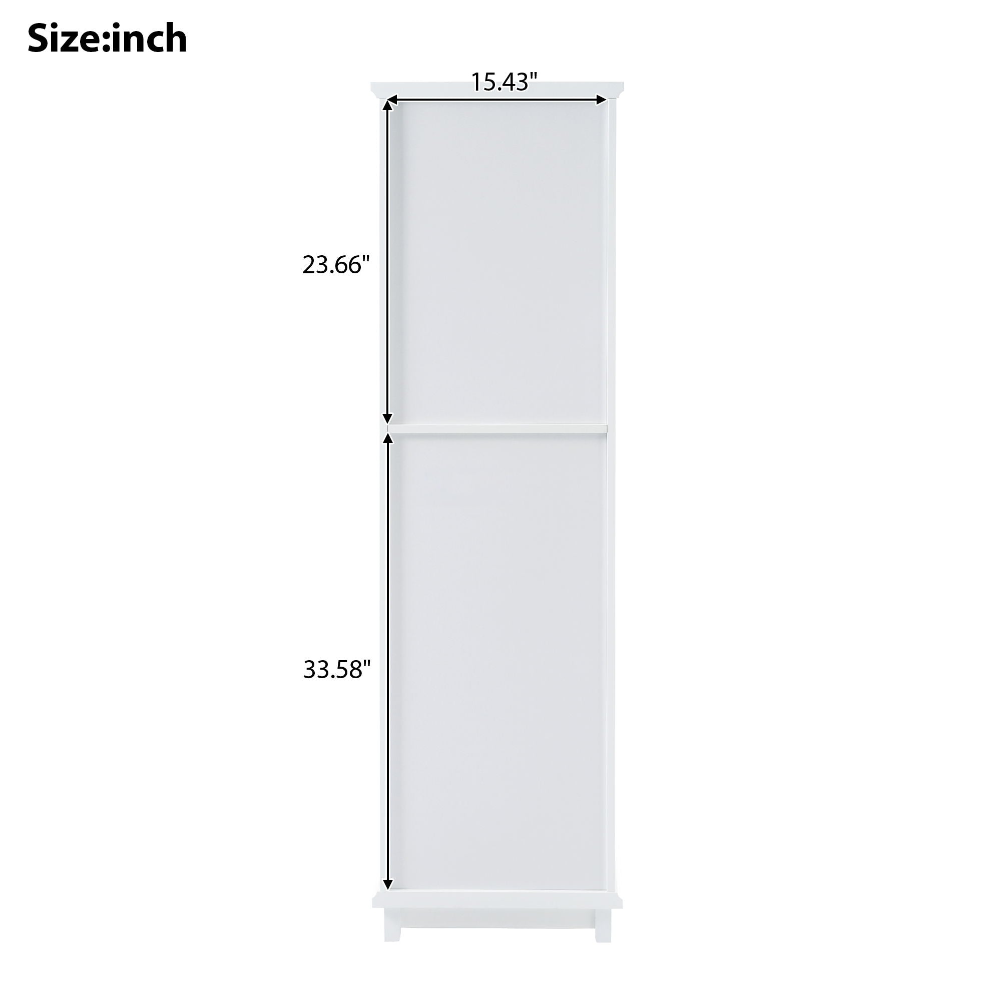 Tall Bathroom Storage Cabinet With Glass Doors, Free-Standing, Two Drawers, And Adjustable Shelves, Board, Painted Perfect For Displaying Your Favorite Items