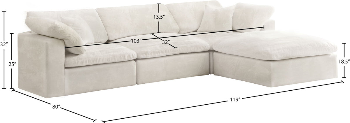 Cozy - 4 Piece Modular Sectional With Chaise