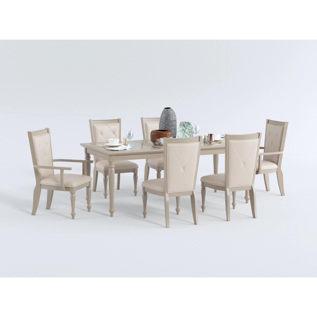 Celandine - Arm Chair (Set of 2) - Gold / Silver / Champagne