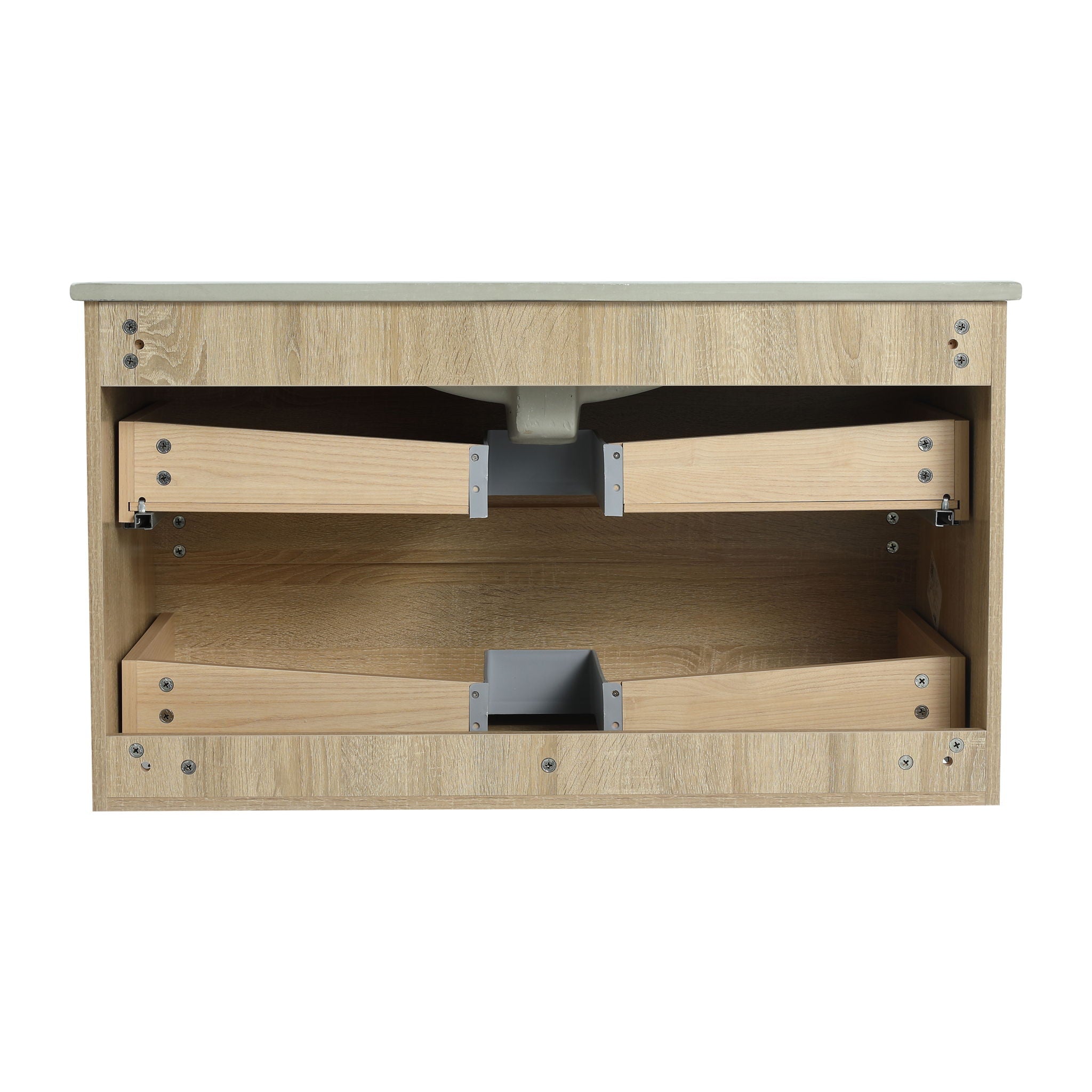 Wall Mounted Bathroom Vanity & Sink, 2 Soft Close Drawers