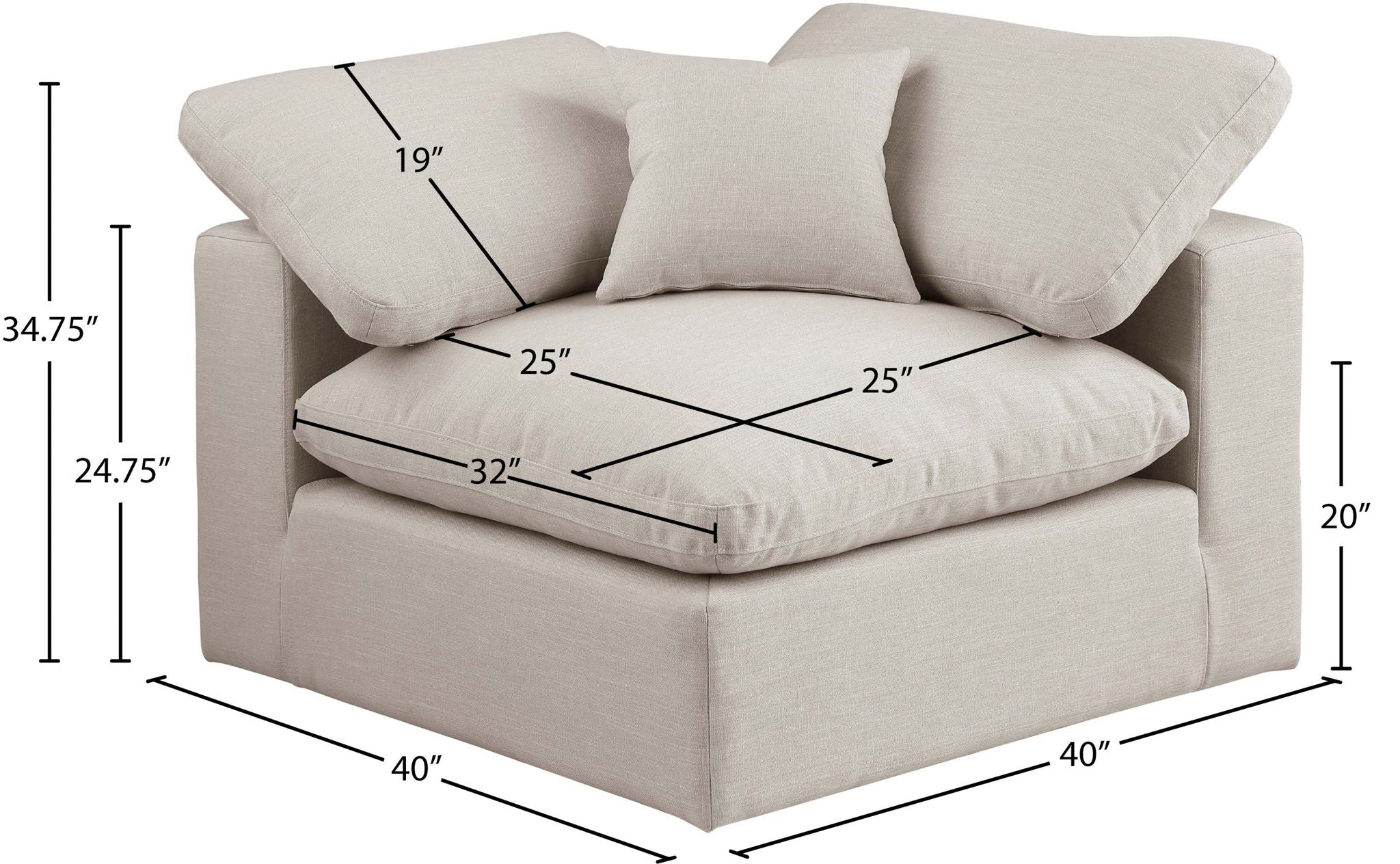 Comfy - Linen Corner Chair