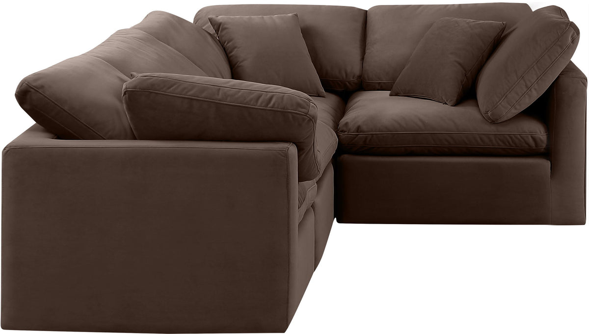 Indulge - Velvet 4 Piece Modular Corner Sectional