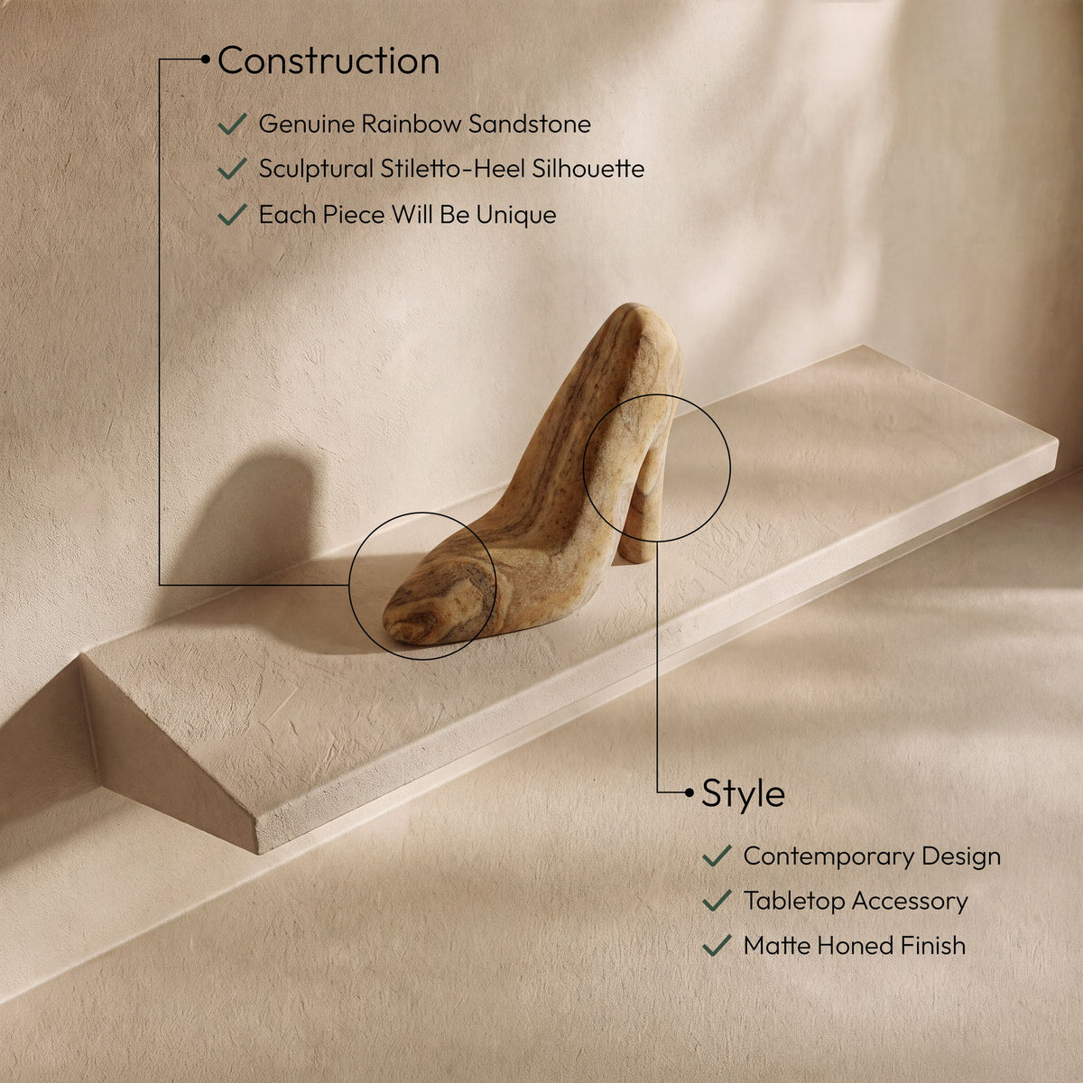 Meryl - Sandstone Tabletop Object - Sand