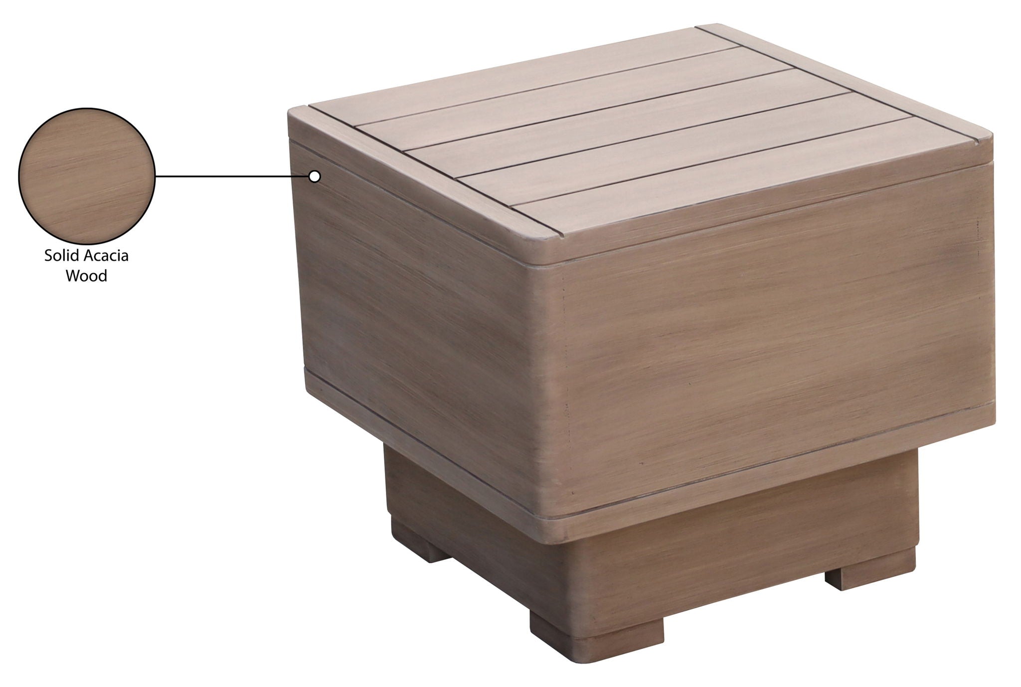 Solace - Acacia Wood Outdoor Patio End / Side Table - Natural