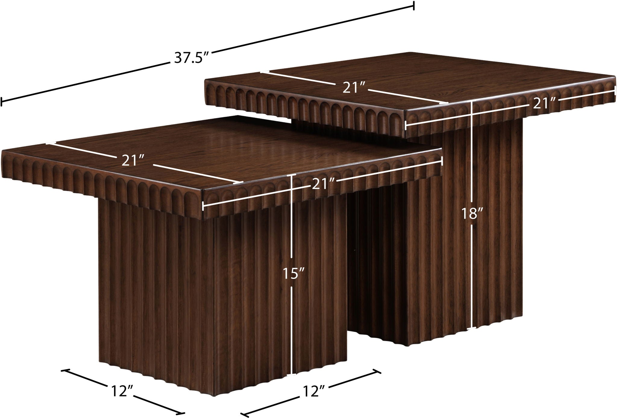Spencer - 18" Oak Veneer 2 Piece Coffee Table