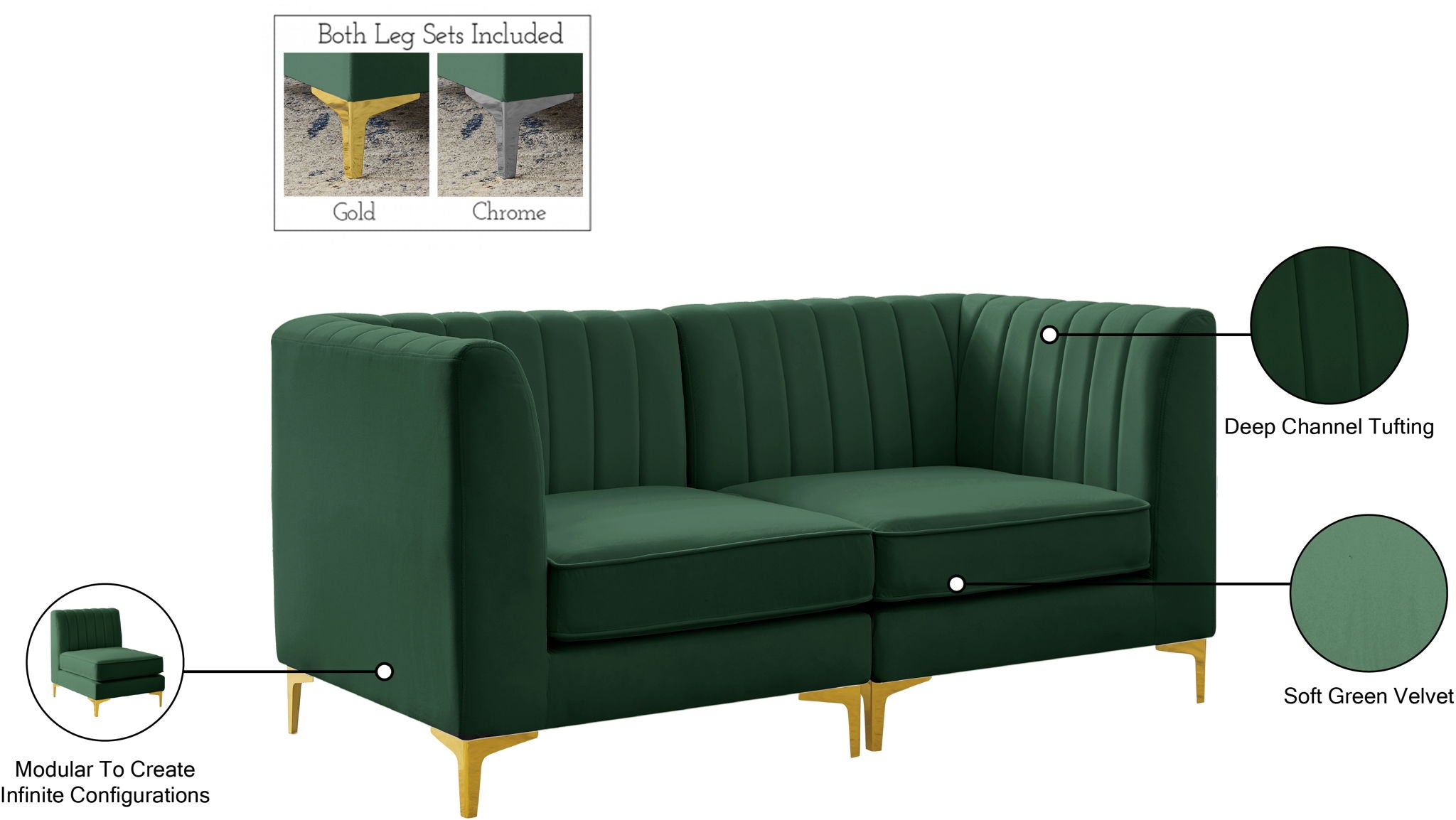 Alina - 2 Piece Modular Sectional