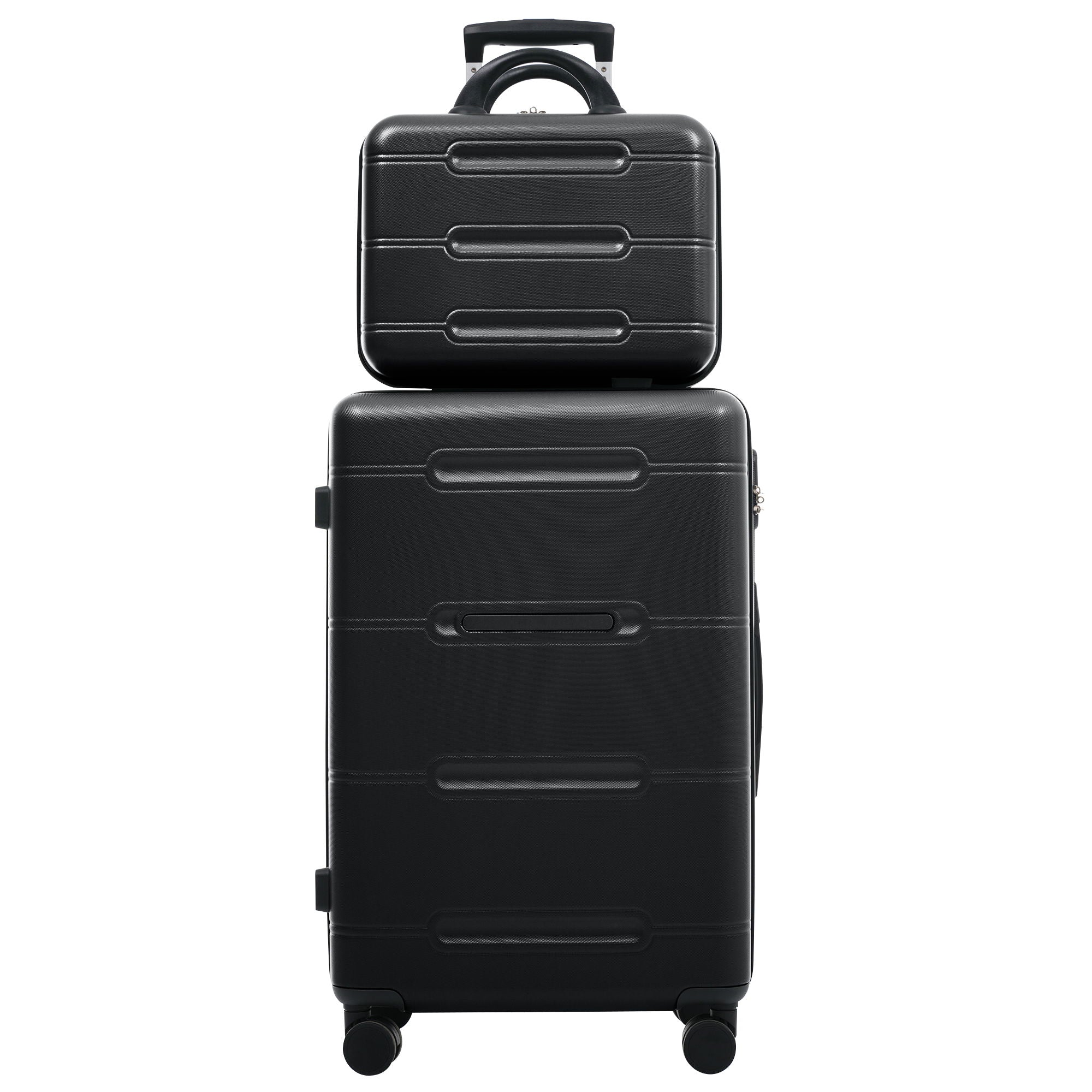 6 Piece Lightweight Hardshell Luggage Set With Double Spinner Wheels, Password Lock