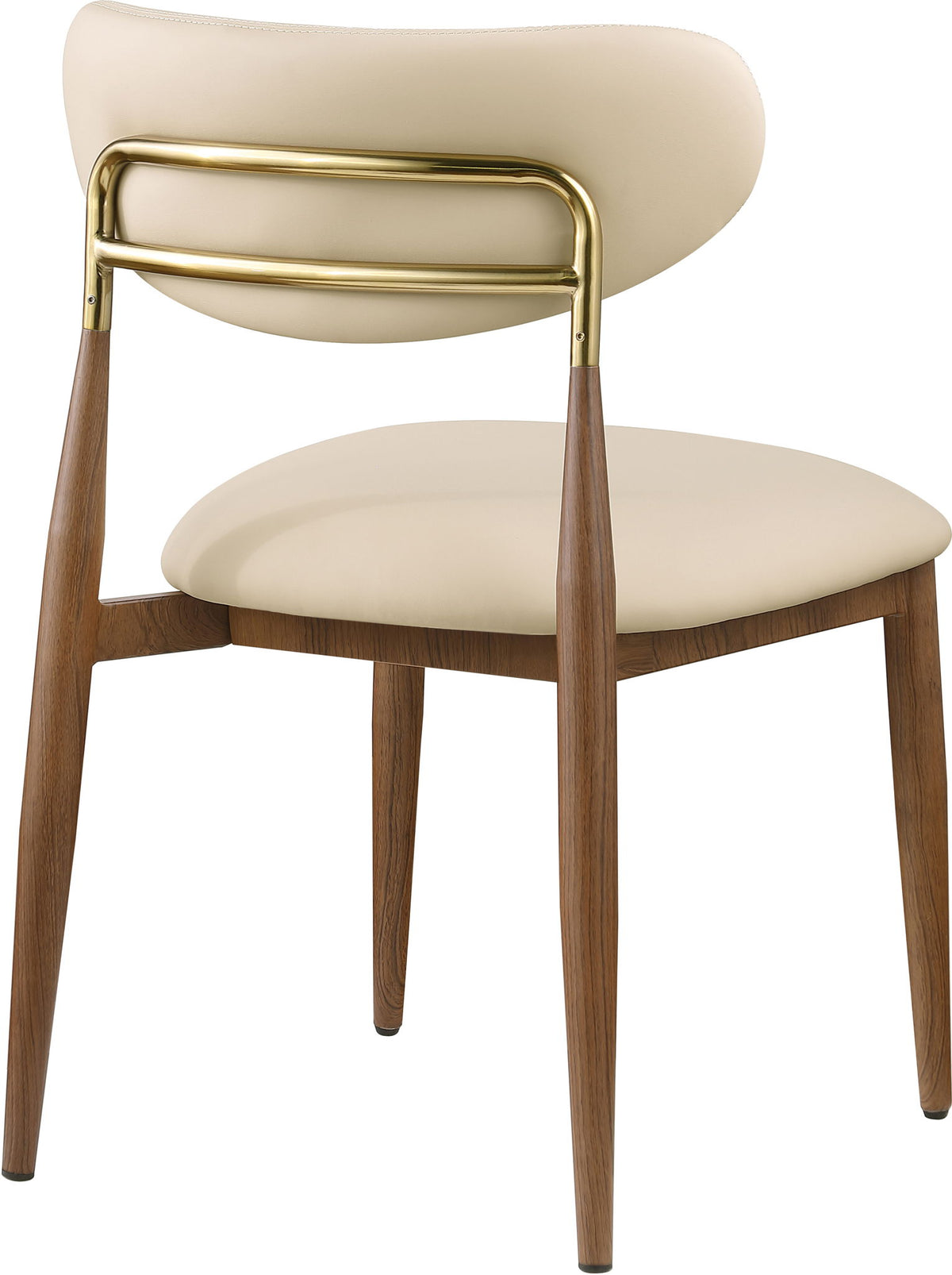 Ronda - Vegan Leather Upholstered Dining Side Chair - Walnut Legs