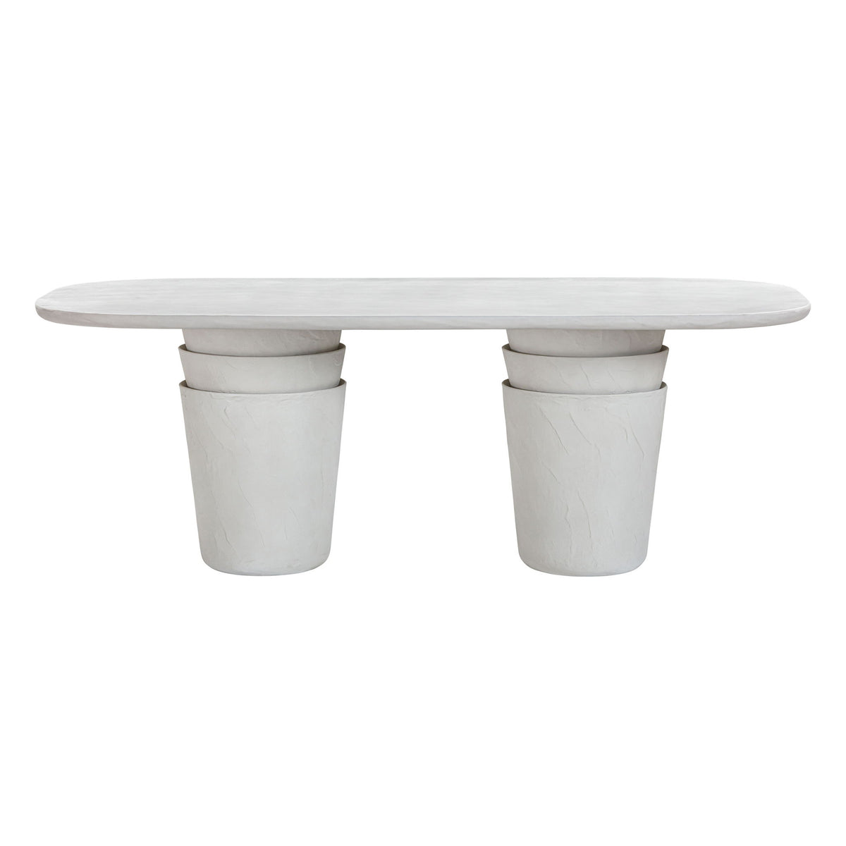 Margot - Faux Plaster Indoor / Outdoor Concrete Dining Table - Light Gray