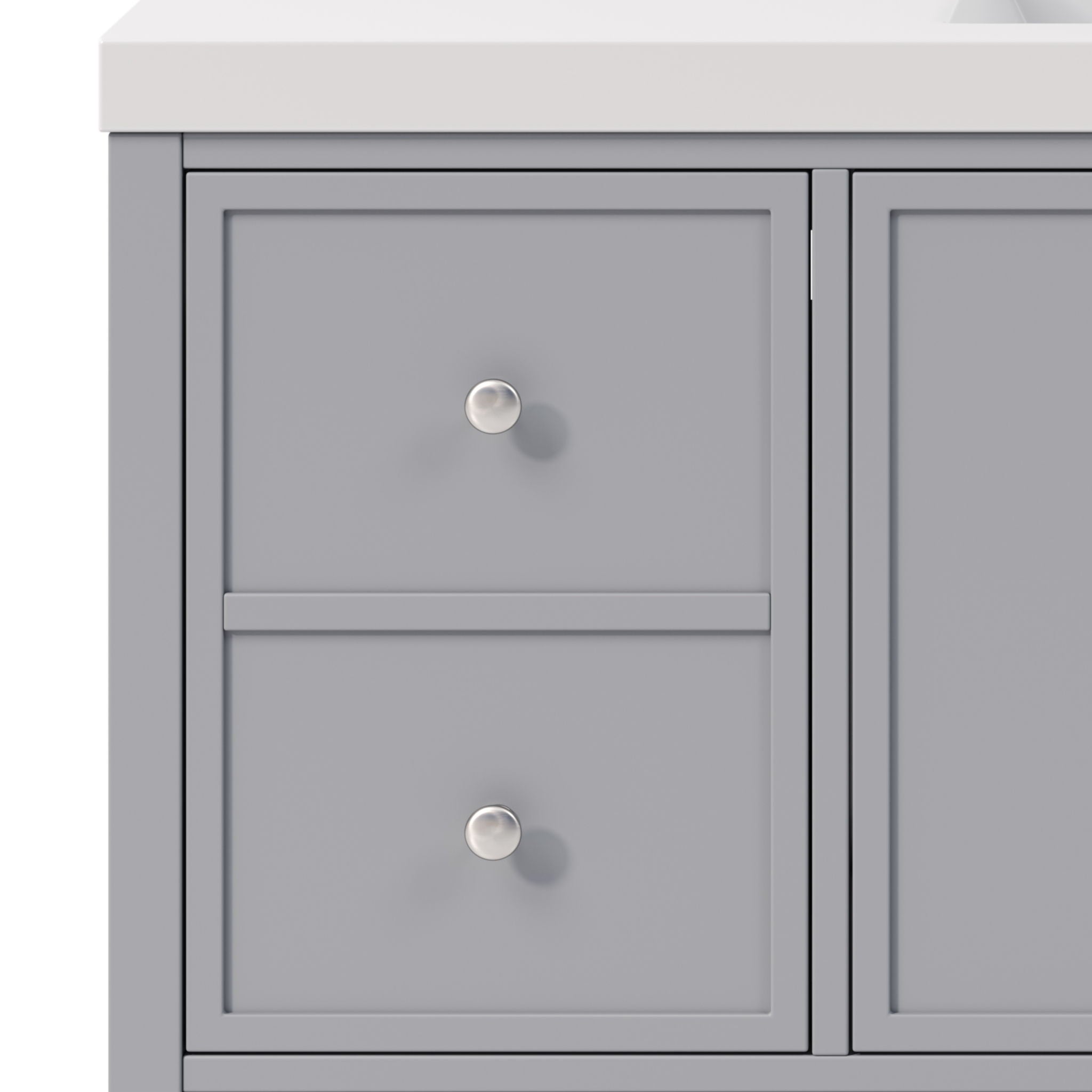 Bathroom Vanity With Separate Sink, Soft Close Doors And 4 Drawers