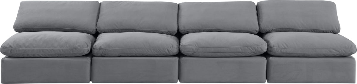 Indulge - Velvet 4 Seat Modular Armless Sofa
