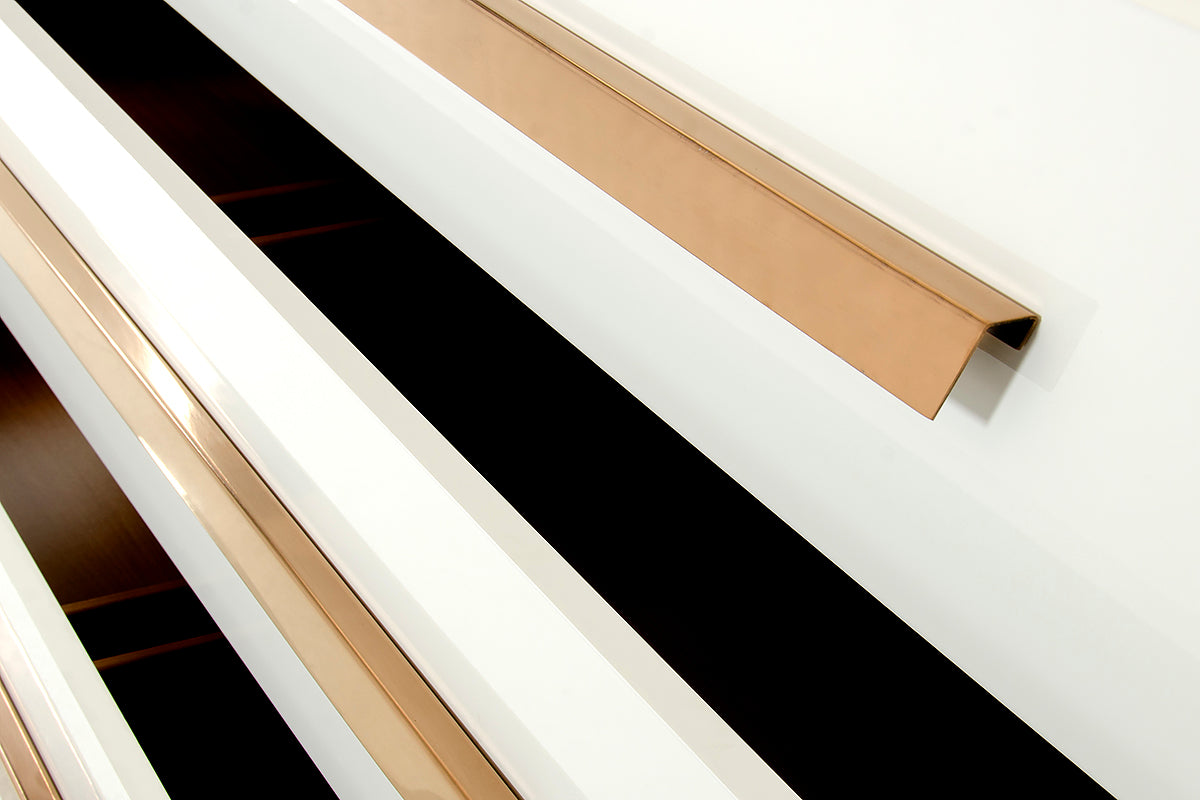 Nova Domus Juliet Italian Modern White & Rosegold Dresser