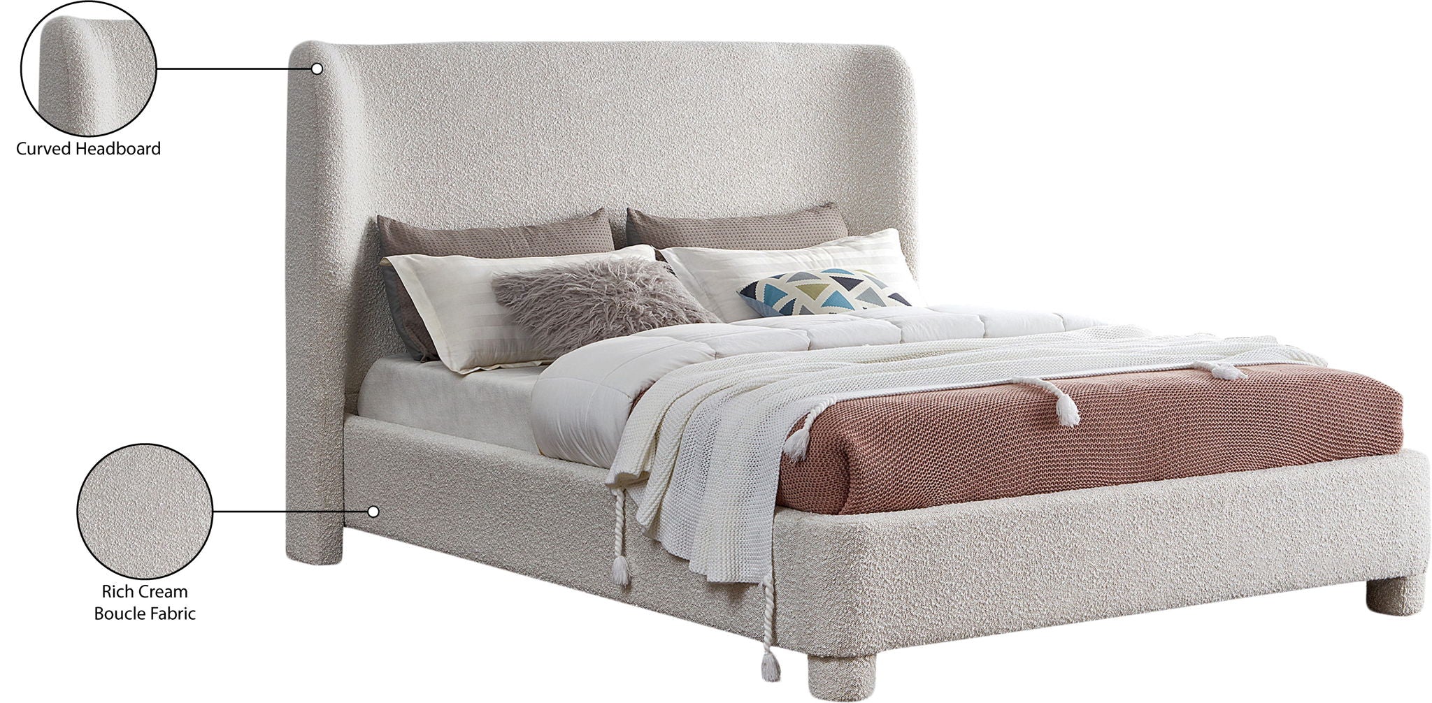 Penny - Boucle Fabric Bed