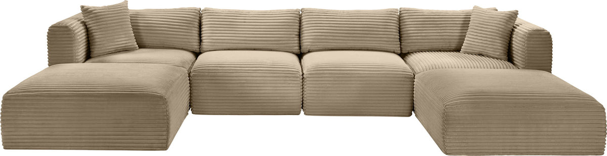 Shaggy - Fabric 6 Piece Modular Sectional With 2 Ottomans