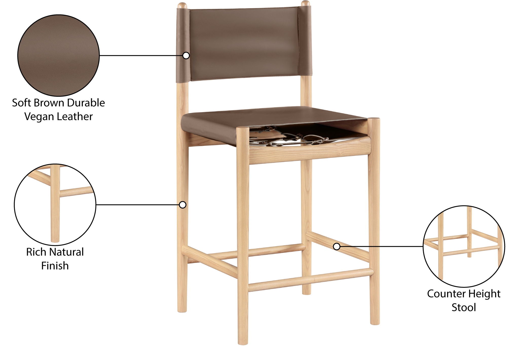 Rawlins - Counter Stool - Natural Frame