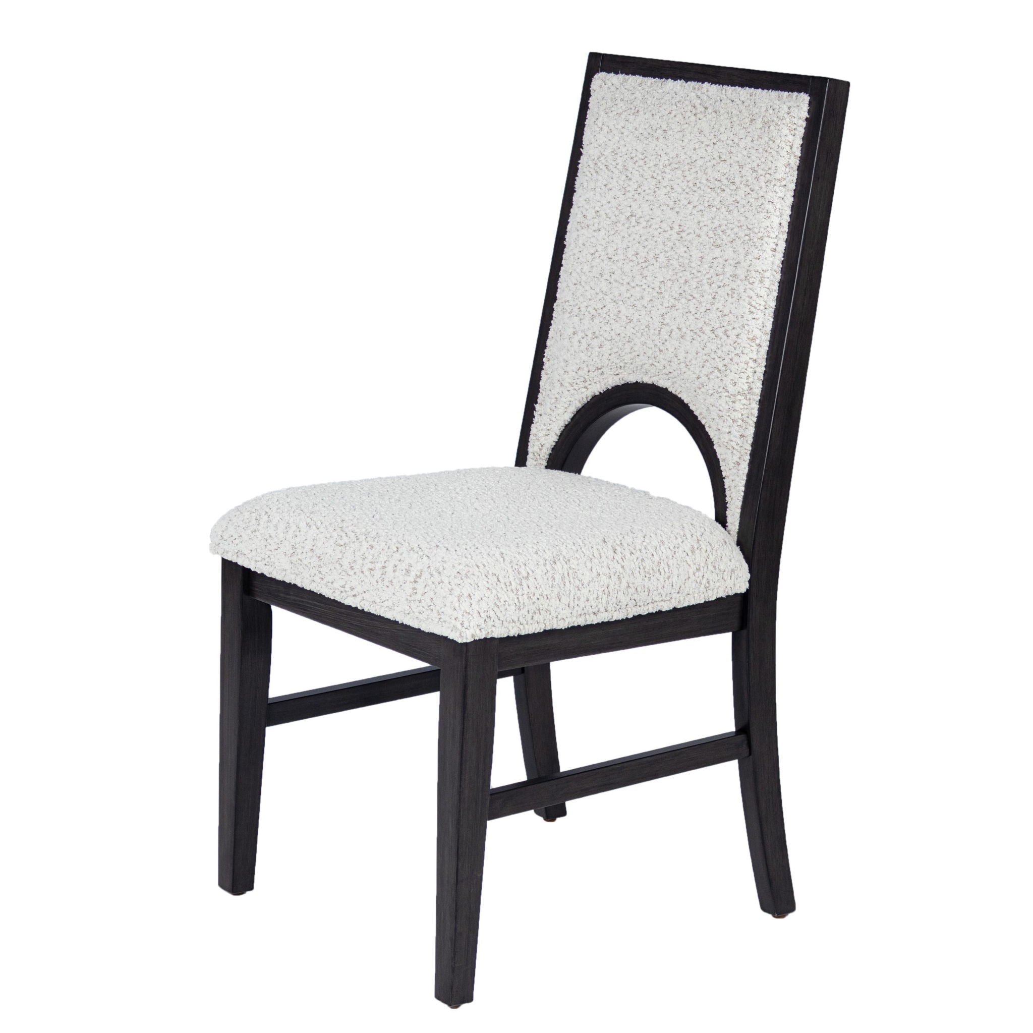 5 Piece Round Dining Set With Upholstered Chairs - Black / White