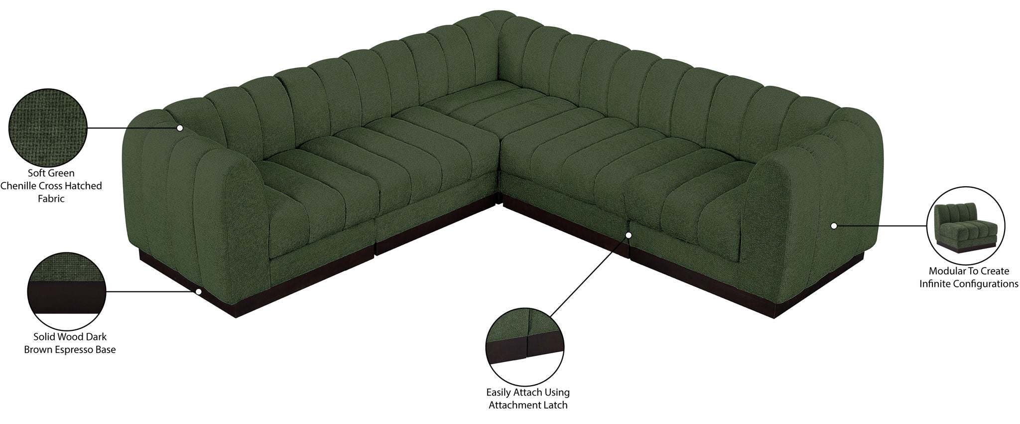 Quinn - 5 Piece Modular Sectional
