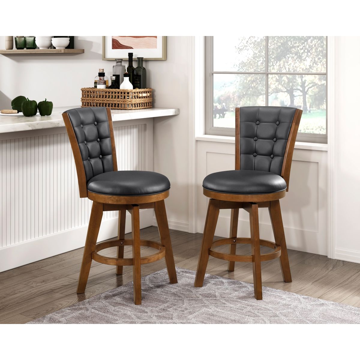 Medford - Swivel Counter Height Chair (Set of 2) - Black