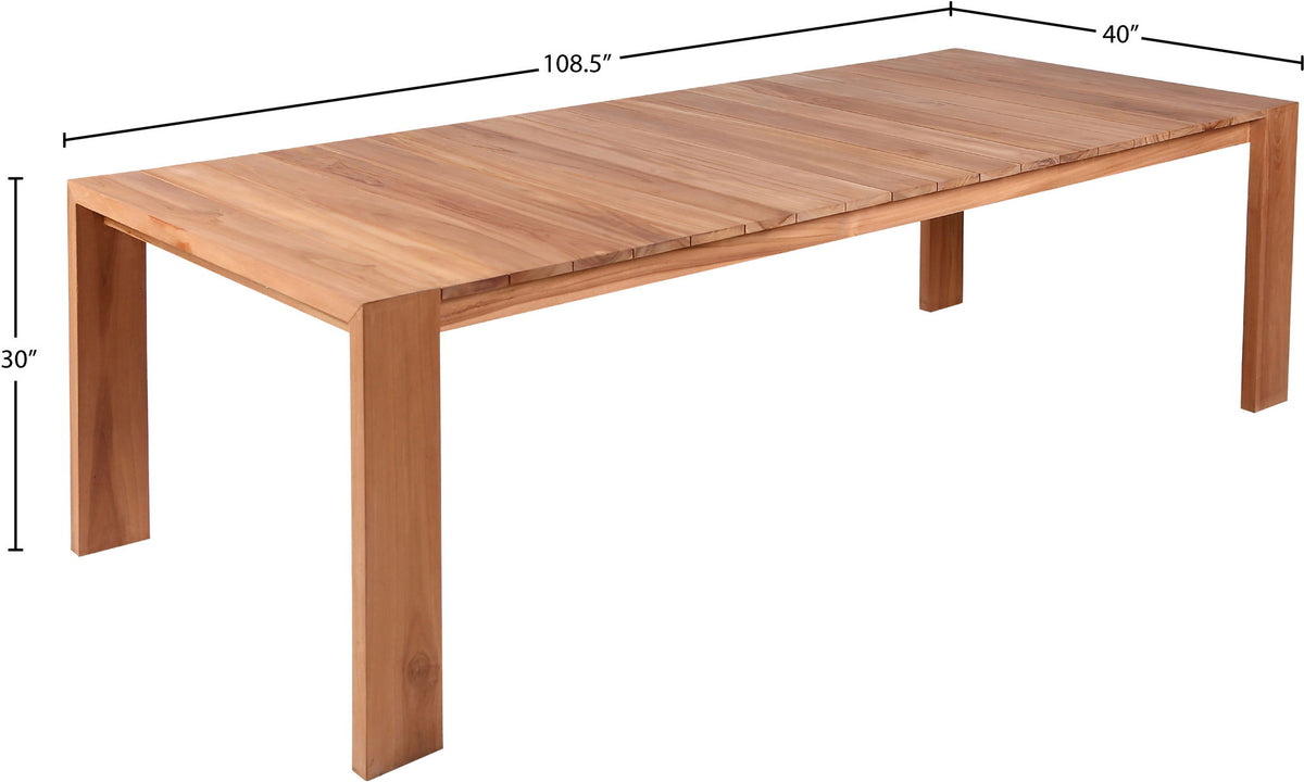 Tulum - Teak Outdoor Patio Dining Table - Natural